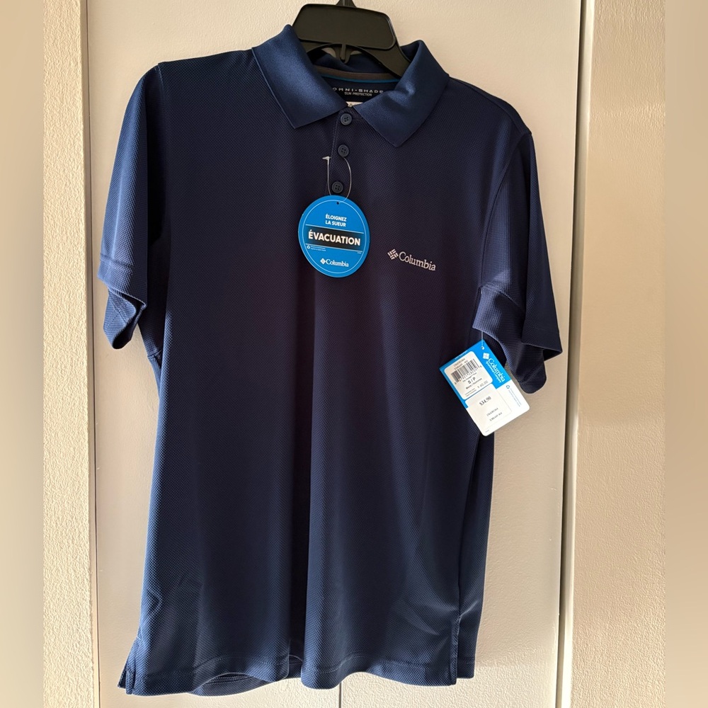Columbia Men's Dark Navy Short Sleeve Polo